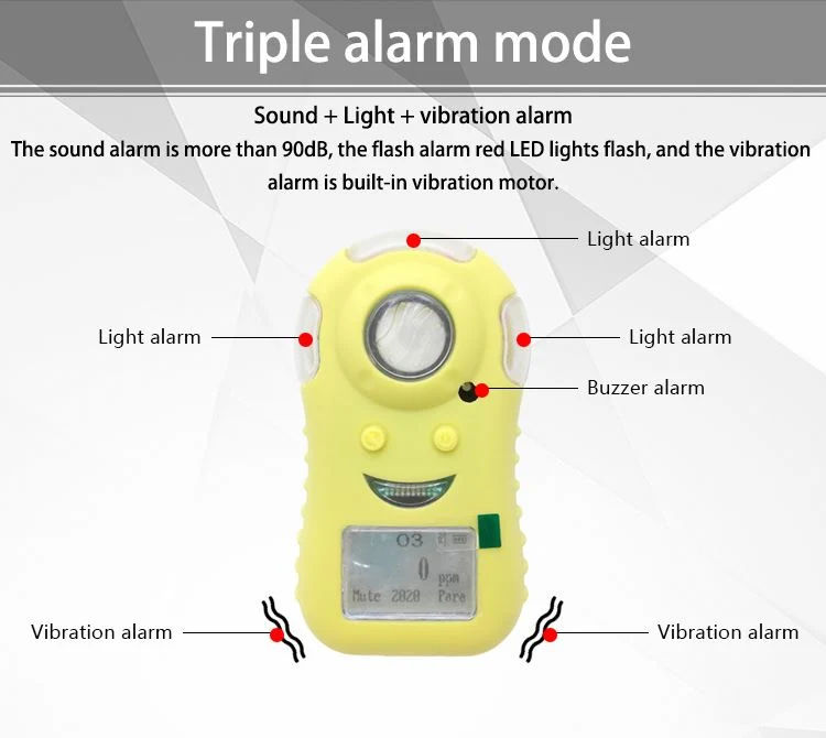 Portable Single Gas Monitor Detector with LCD Display and PC Shell