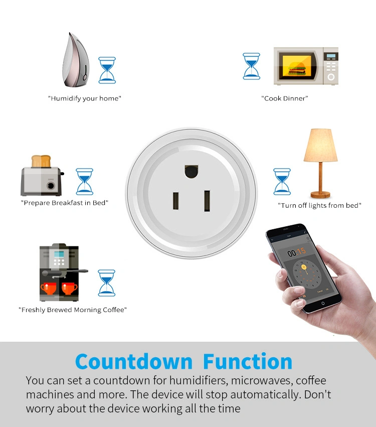 WiFi Smart Plug Socket Electrical Socket 10A Us/UK/EU